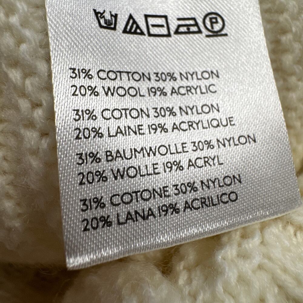 Maeve Cable-Knit Wool Blend Sweater Vest Oversized NWT Small Mock Neck Ivory - Picture 8 of 14